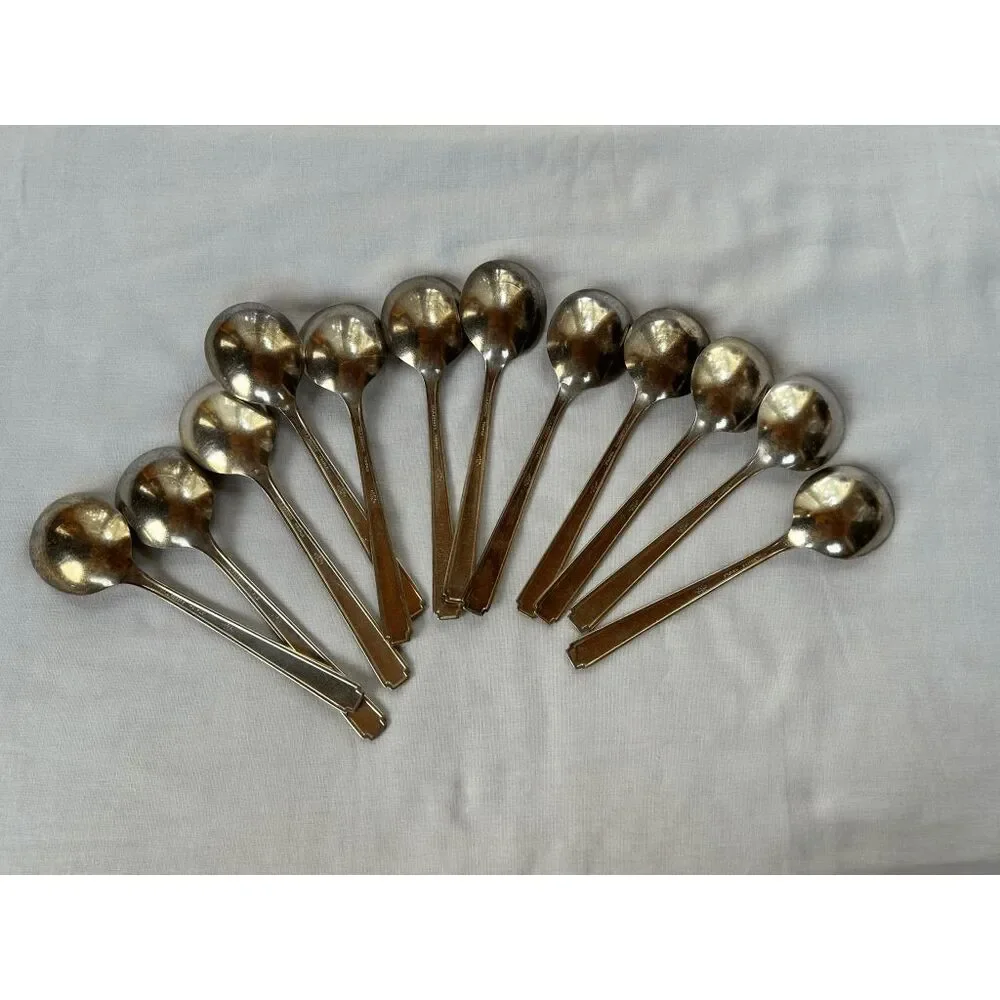 Vintage WM A. Rogers Oneida Silver Soup/Dessert Spoon Lot of 12